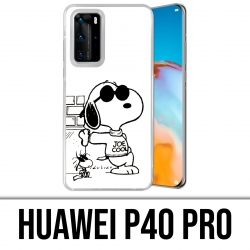 Funda Huawei P40 PRO - Snoopy Negro Blanco