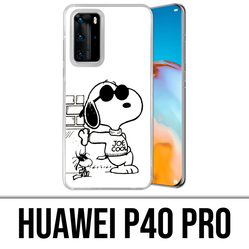 Custodia per Huawei P40 PRO - Snoopy nero bianco