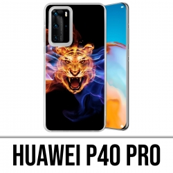 Huawei P40 PRO Case - Flames Tiger
