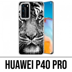 Huawei P40 PRO Case - Schwarzweiss-Tiger