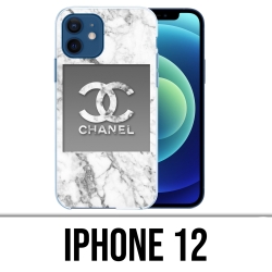 Coque iPhone 12 - Chanel Marbre Blanc