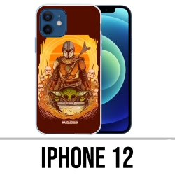 Custodia per iPhone 12 - Star Wars Mandalorian Yoda Fanart