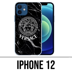 Custodia per iPhone 12 - Marmo nero Versace