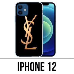 Coque iPhone 12 - Ysl Yves Saint Laurent Gold Logo