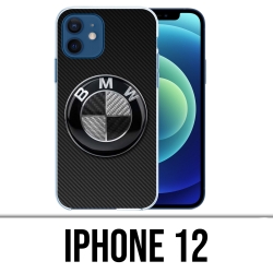 Coque iPhone 12 - Bmw Logo Carbone