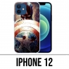 Coque iPhone 12 - Captain America Grunge Avengers