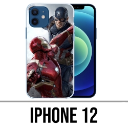 Coque iPhone 12 - Captain America Vs Iron Man Avengers