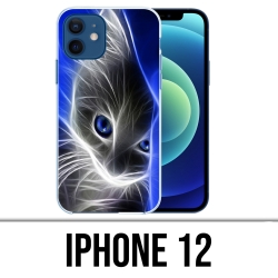 Coque iPhone 12 - Chat Blue Eyes
