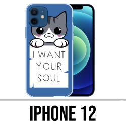 Coque iPhone 12 - Chat I...