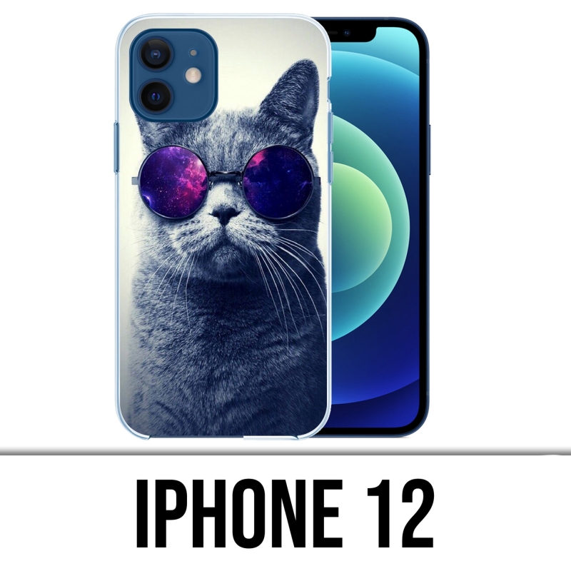 Custodia per iPhone 12 - Cat Glasses Galaxy