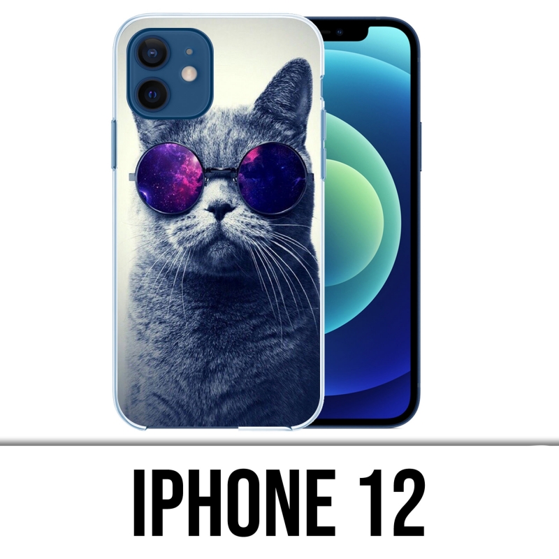 IPhone 12 Case - Cat Glasses Galaxy