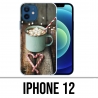 Coque iPhone 12 - Chocolat Chaud Marshmallow