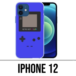 Coque iPhone 12 - Game Boy Color Bleu
