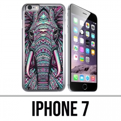 Custodia per iPhone 7 - Elefante azteco colorato