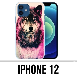 Coque iPhone 12 - Loup Triangle