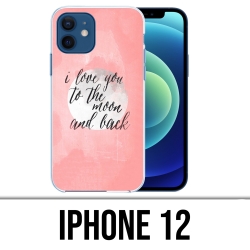 Funda para iPhone 12 - Love Message Moon Back