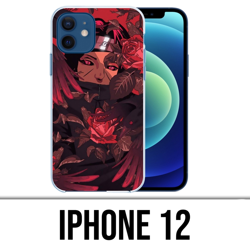 Coque iPhone 12 - Naruto-Itachi-Roses