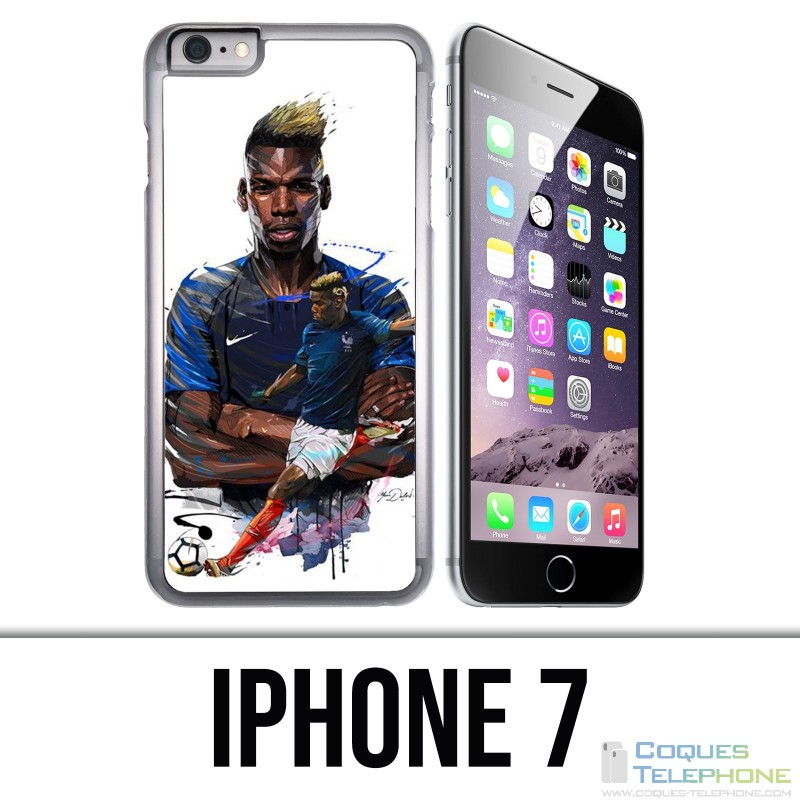 Coque iPhone 7 - Football France Pogba Dessin