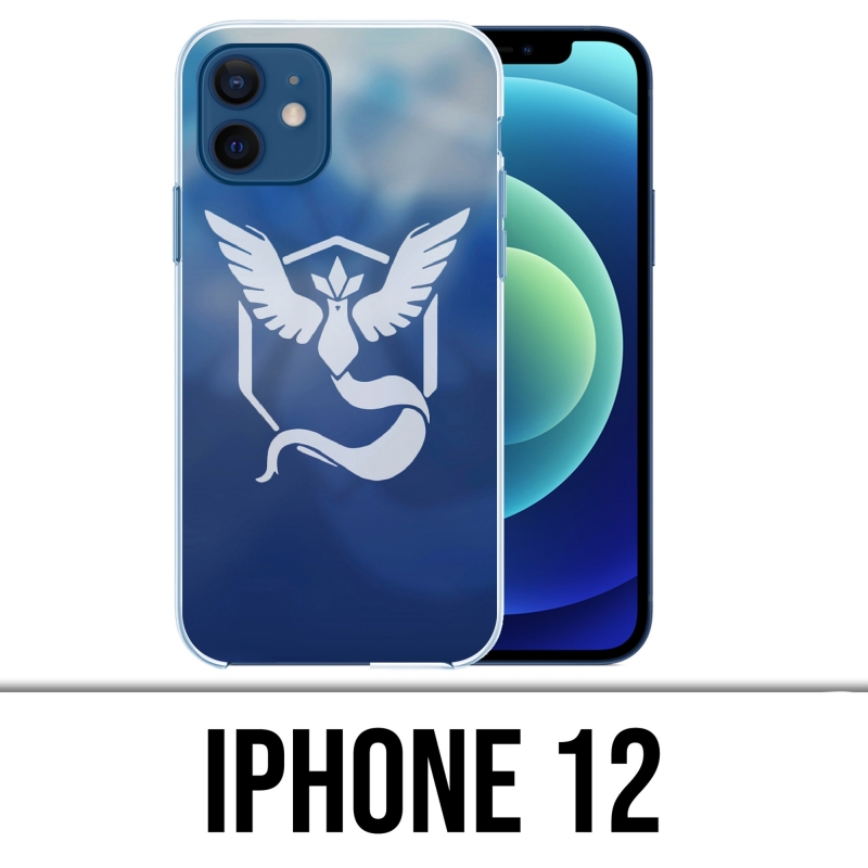 Custodia per iPhone 12 - Pokémon Go Team Blue Grunge