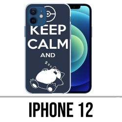 Funda para iPhone 12 - Pokémon Snorlax Keep Calm