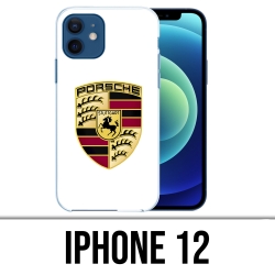 Coque iPhone 12 - Porsche Logo Blanc
