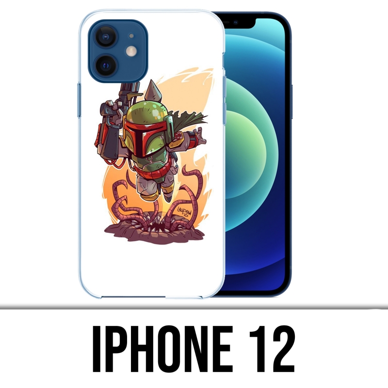 Custodia per iPhone 12 - Star Wars Boba Fett Cartoon