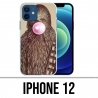 Coque iPhone 12 - Star Wars Chewbacca Chewing Gum