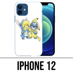 Funda para iPhone 12 - Stitch Pikachu Baby