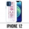Coque iPhone 12 - Unicorn Fleurs Licorne