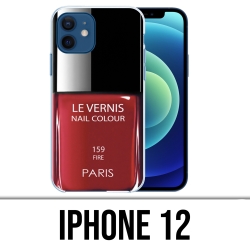 Coque iPhone 12 - Vernis Paris Rouge