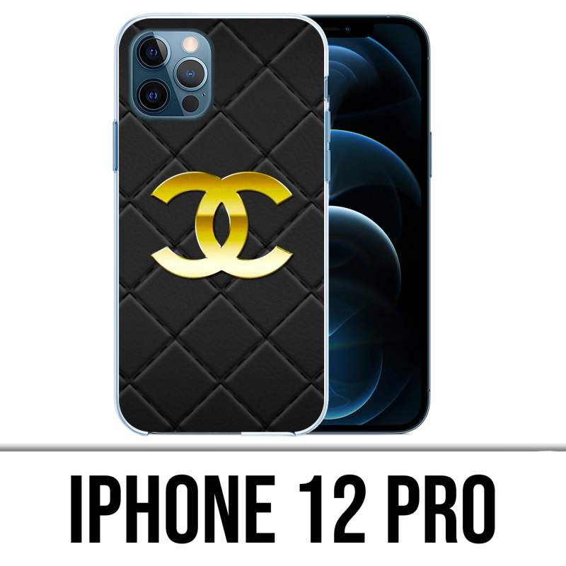 Funda para iPhone 12 Pro - Cuero con logo de Chanel