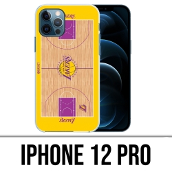 Coque iPhone 12 Pro - Terrain Besketball Lakers Nba