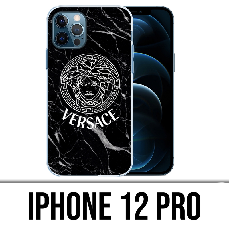 Coque iPhone 12 Pro - Versace Marbre Noir