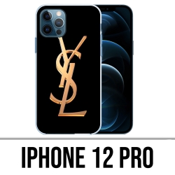 Coque iPhone 12 Pro - Ysl Yves Saint Laurent Gold Logo