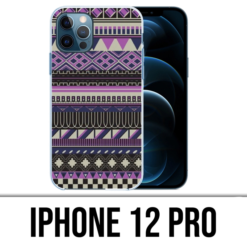 Custodia per iPhone 12 Pro - Viola azteco