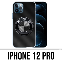Coque iPhone 12 Pro - Bmw Logo Carbone