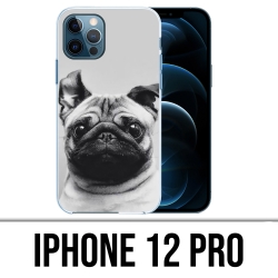 Funda para iPhone 12 Pro - Orejas de perro Pug
