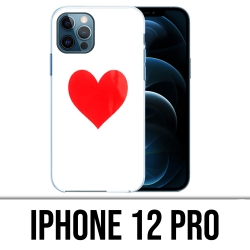 Coque iPhone 12 Pro - Coeur Rouge