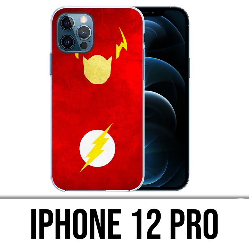 Coque iPhone 12 Pro - Dc Comics Flash Art Design
