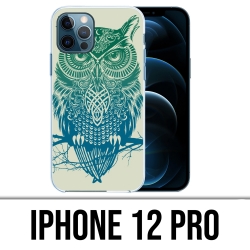 Coque iPhone 12 Pro - Hibou Abstrait