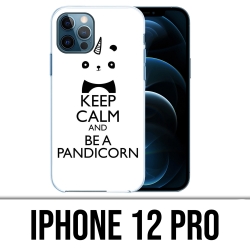 Coque iPhone 12 Pro - Keep Calm Pandicorn Panda Licorne