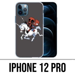 Coque iPhone 12 Pro - Licorne Deadpool Spiderman