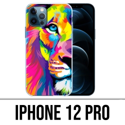 Coque iPhone 12 Pro - Lion Multicolore