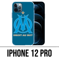 Coque iPhone 12 Pro - Logo Om Marseille Big Fond Bleu
