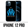 Coque iPhone 12 Pro - Logo Om Marseille Noir