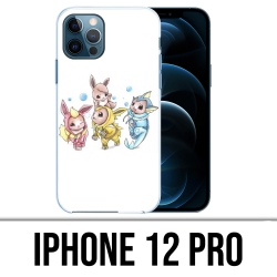 Coque iPhone 12 Pro - Pokémon Bébé Evoli Évolution