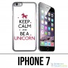 Coque iPhone 7 - Keep Calm Unicorn Licorne