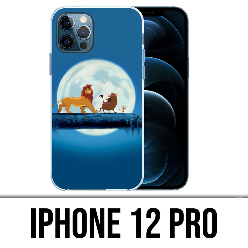 Coque iPhone 12 Pro - Roi Lion Lune