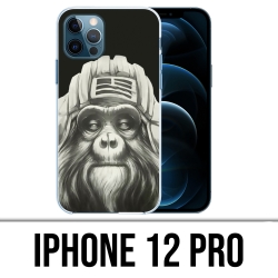 Coque iPhone 12 Pro - Singe Monkey Aviateur
