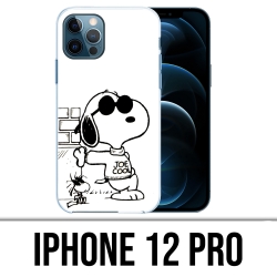 Custodia per iPhone 12 Pro - Snoopy nero bianco
